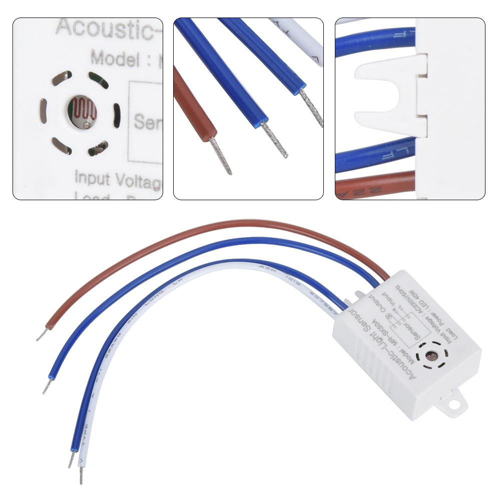 5PCs LED Sound and Light Control Switch EnergySaving Sensor High Sensitivity for Lamp