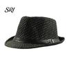 Lightweight Sun Hat Jazz Breathable Sunscreen Summer Beach with Belt Versatile Decor Protection Straw Everyday Casual Headwear