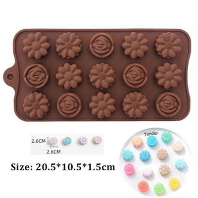 Цветочная шоколадная форма DIY желейный пудинг, мармеладные конфеты, силиконовые формы