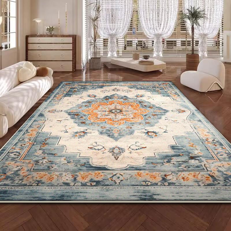 Retro Persian American Carpet Large Area Living Room Decoration Home Ethnic Style Bedroom Rug Cloakroom Lounge Soft Mat Washable