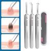 Пинцет для удаления черных точек, инструмент для удаления угрей из нержавеющей стали, нескользящая ручка, набор для удаления черных точек и угрей для здоровой кожи, удобный футляр для переноски, профессиональный