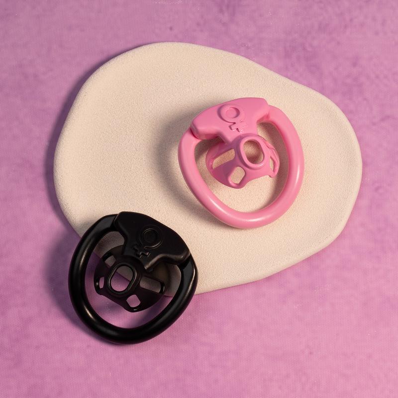 FAAK Sissy Mini Chastity Cage Hollow Chastity Lock Pot Lid Lock Male Positive Penis CB Lock Abstinence Restraint with Sex Toy
