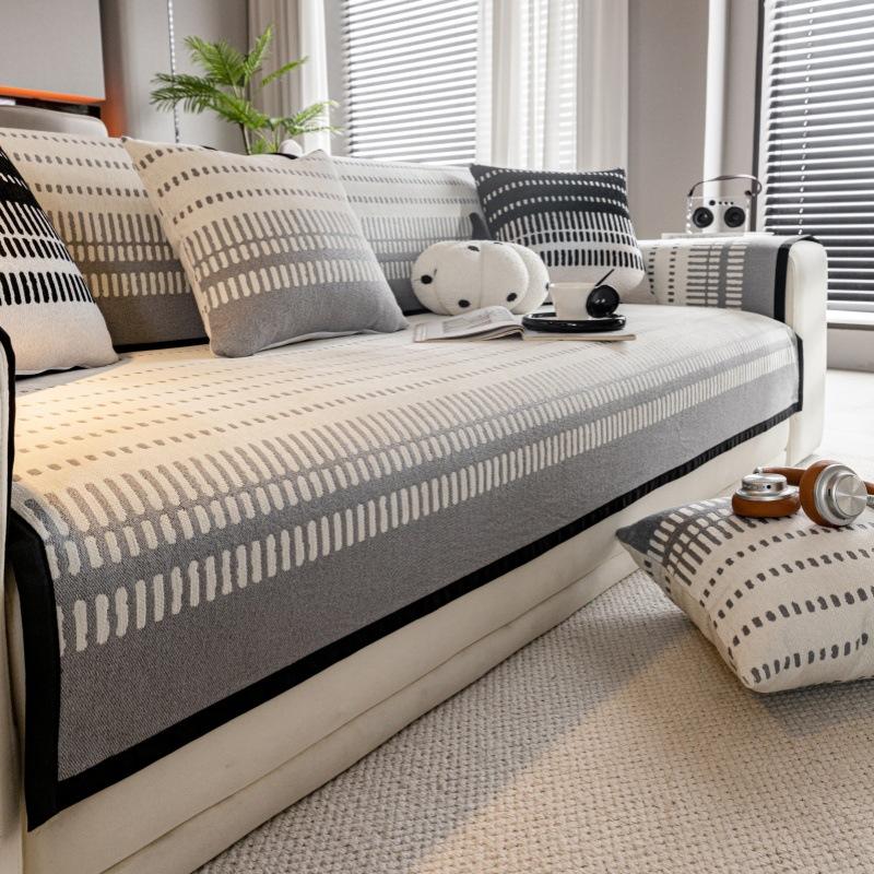 Nordic Wind Sofa Cushion  New Four-Season Universal Light Luxury Sofa Cover Non-Slip One-Piece Straight Seat Cushion
