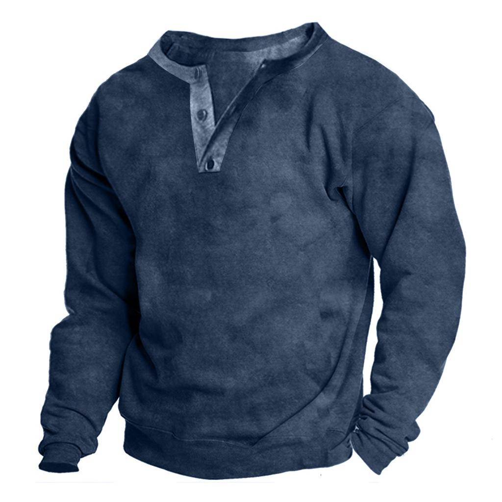 Мужская уличная винтажная модная спортивная футболка с v-образным вырезом и длинным рукавом