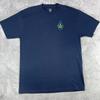 Мужская футболка Volcom Размер L Синий 100% Хлопок Графический принт Stone Сделано Круглый вырез