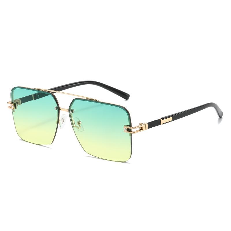 y2k Half Frame Luxury Designer Square Sun Glasses Women For Men Female Vintage Punk Metal Outdoor Driving Sun Glasses UV400