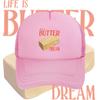 Butter dream life orange text Baseball Cap Anime Graphic Hats Adult Unisex Women Sports Outdoor