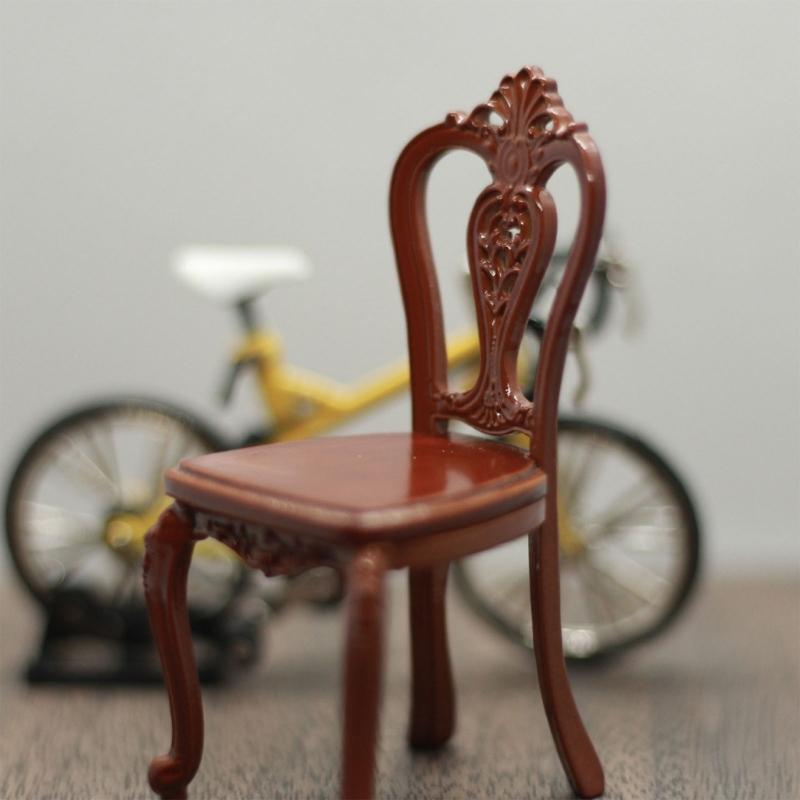 Wood Dollhouses Miniature Chair Model Figure 1/12 Scale Furniture For Miniature Scene Decoration And Collector