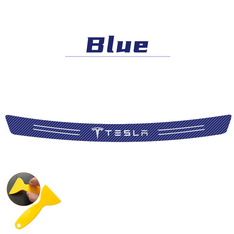 JOWW6 1pc Car Tail trunk Rear Bumper Protector Carbon fiber Sticker For Tesla Model 3 S X Y 2026 Style Roadster Valve Core Accessories