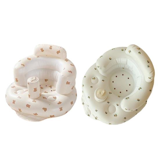 Непротекающее надувное детское кресло из ПВХ с рисунком медвежонка, надувное детское сиденье для бассейна