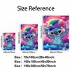 Cute Blue Alien with Headphones Print Cozy Flannel Blanket for Lightweight All Season Ideal Choice For Birthday & Holiday Gifts