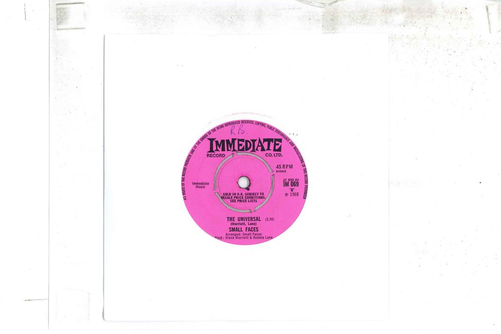 7-дюймовая пластинка SMALL FACES - Universal / Donkey Rides, A Penny A IM069 IMMEDIATE 1968 UK Рок Б/У