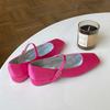 Korean Version of Women's Single Shoes Spring and Summer 2025 New Square Head Mary Jane Candy Color Light Mouth Flat Women's Shoes