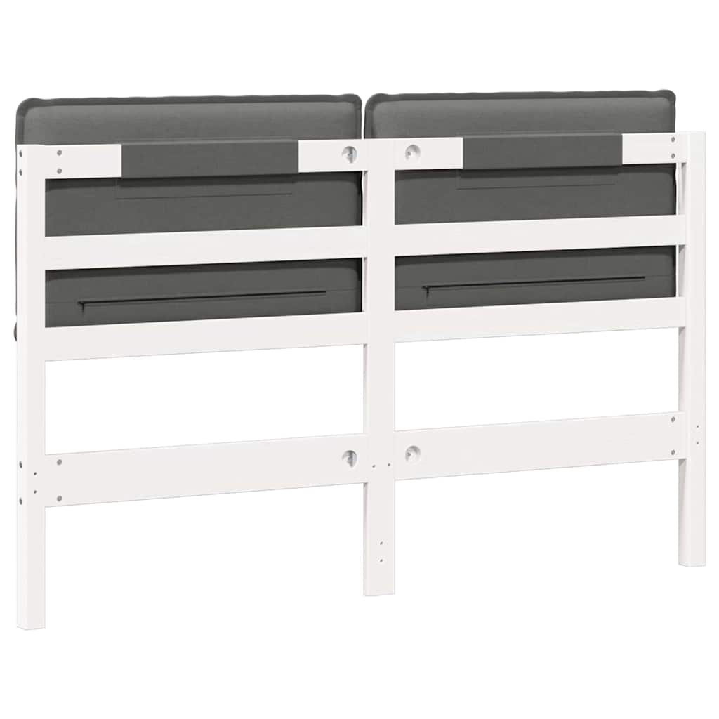 Upholstered Headboard with Headboard in White and Light Grey 120 cm