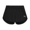 Solid Color Logo Print Straight Leg Sports Shorts Women Bottoms Black 671773-01
