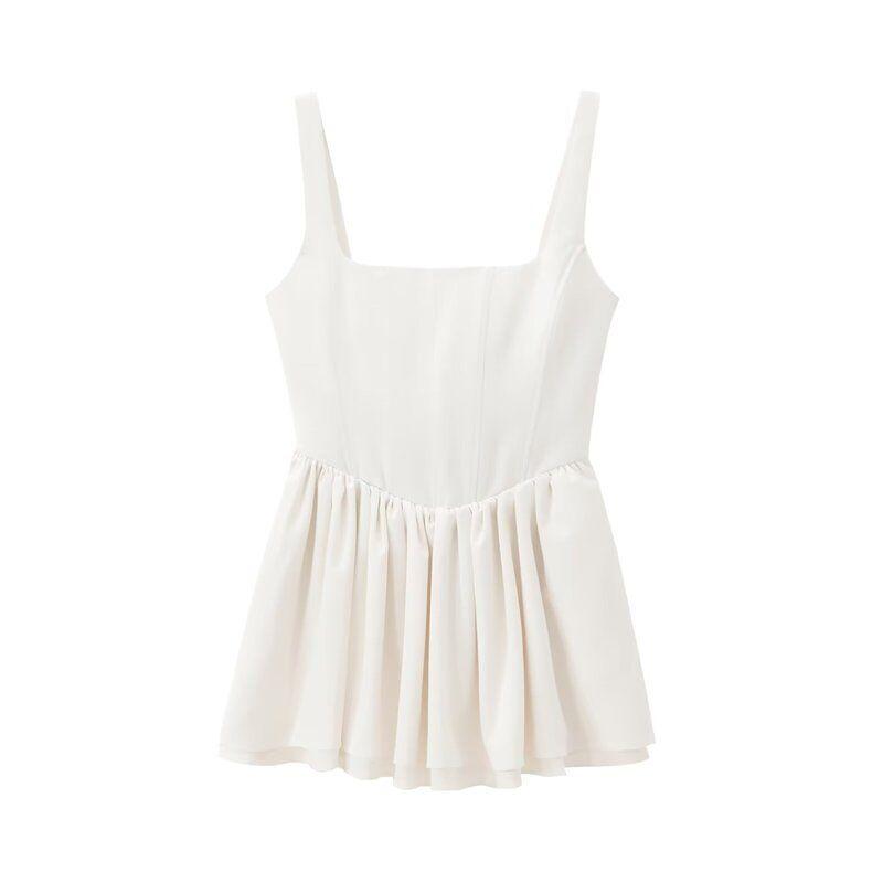 Fashion Style 2024 Autumn New Women's Clothing Easiest for Match Corset Sleeveless Strap Short Dress 3067237