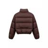 Womens Short Puffer Coat KENDALL Style Thick Warm Zip-Up Cotton Jacket Fashion Casual Outerwear