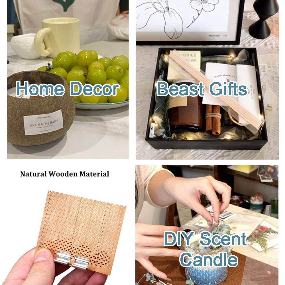 10 шт. Деревянный фитиль для свечей, металлические зажимы для основания, полые треугольные свечи, набор для самостоятельного изготовления ароматических свечей, подарки ручной работы, домашний декор