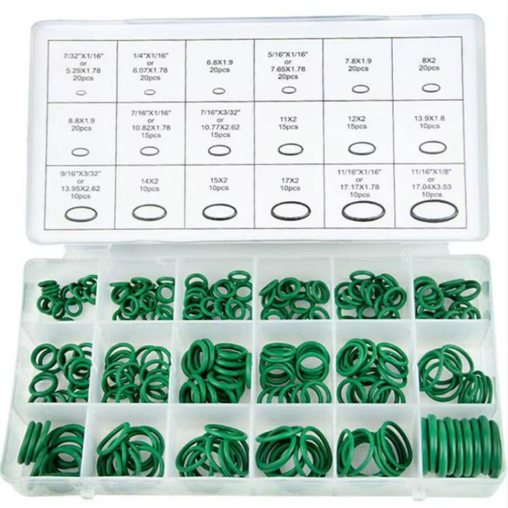270Pcs 18 Sizes O-Ring Seals Assortment Kit Heat-resistant Car O-Ring Rubber Ring Kit Auto Repair