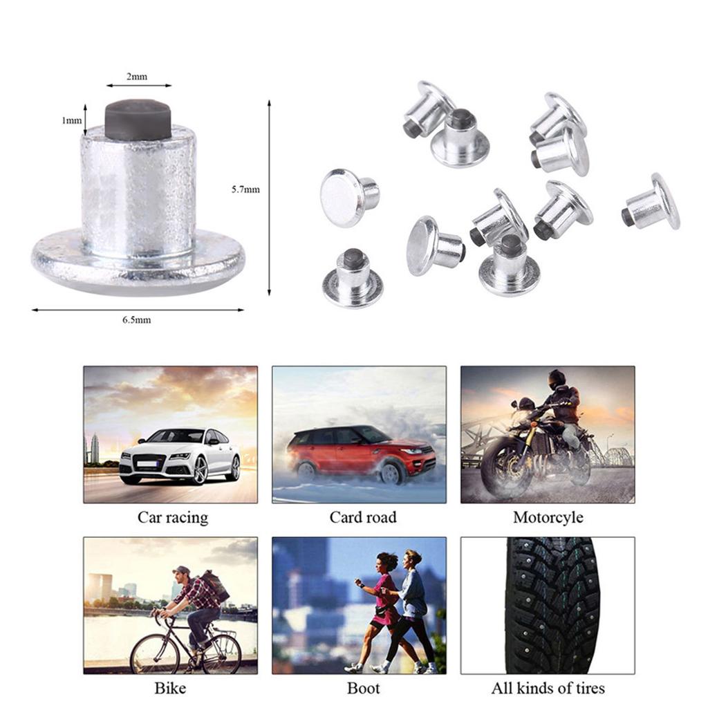 100 шт. 6,5 мм/0,26" винты для колесных шин шипы для зимних шин для обуви для велосипеда, мотоцикла, квадроцикла