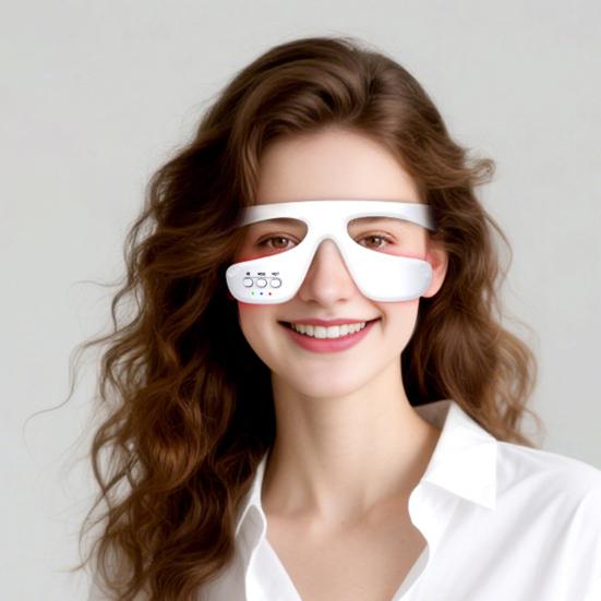 Очки для светотерапии красным светом Массажер для области под глазами Портативное устройство для ухода за глазами Светодиодный корректор для глаз для удаления морщин и подтяжки кожи