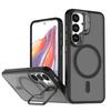 KEYSION Lens Stand Magnetic Phone Case for Samsung S23 S24 Ultra S24+ S23 FE Matte Translucent Shockproof Back Cover