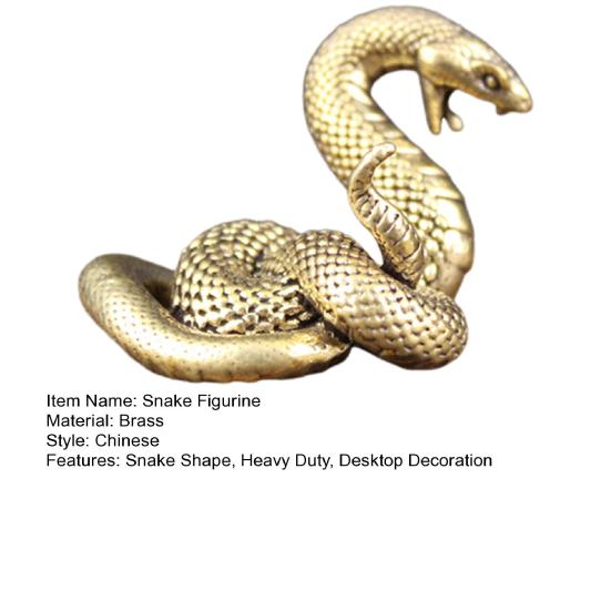 Латунная фигурка змеи, винтажная китайская модель змеи со знаком зодиака, мини-животное Боа из металла