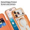 For Magsafe Clear Flip Leather Slot Card Bag Holder Magnetic Phone Case For 17 Pro Max Air Wireless Charging Wallet Cover