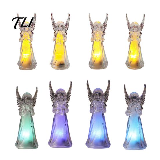 Mother Day Gift Idea Guardian Angel Night Light, Small Prayer Reading Playing Music Ice Texture Decor Figurine with LED Light for Desk, Table,