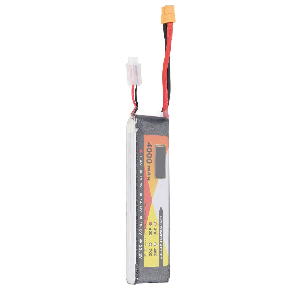 RC Lipo Battery 7.4V 60C Discharge Rate 2S XT60 Plug Connector 4000mAh Power for Remote Control