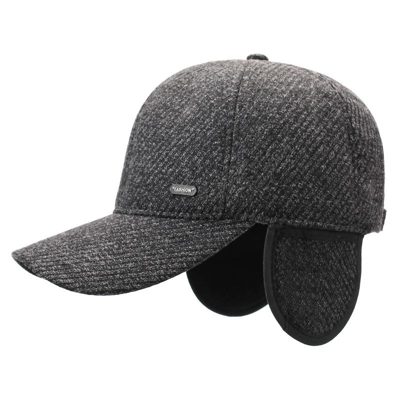 Autumn Winter Men's Warm Cap Middle-Aged Winter Baseball Cap Outdoor Velvet Thick Cotton Cap