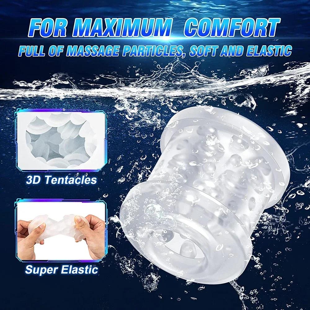 Male Auto Retractable Jet Cup Realistic Vagina Blowjob Oral Sex Masturbation Cup Handheld Retractable Rotating Vibrating Jet Cup