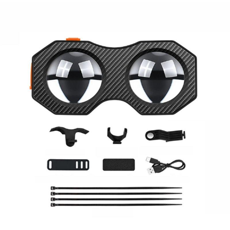 Motorcycle Bicycle Rearview Mirror LED Decorative Lights 3D Lens With APP Control Dynamic RGB Eye Light Taillight