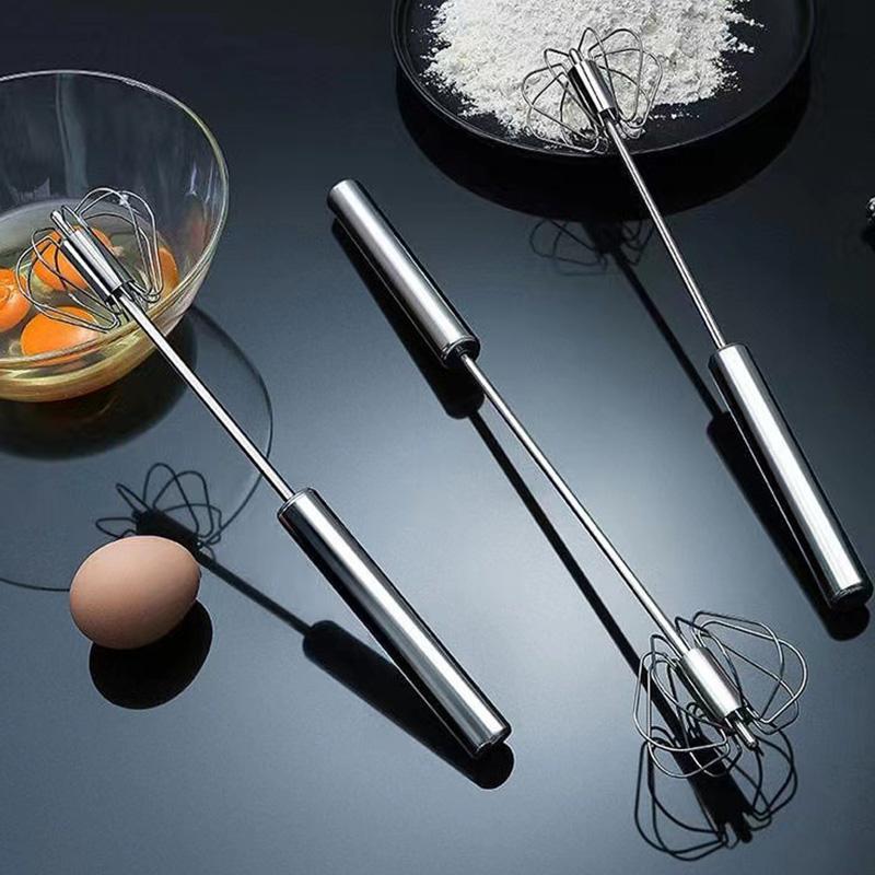 1 шт., неэлектрические инструменты для выпечки крема, экономия усилий, мешалка для яиц из нержавеющей стали, полуавтоматический венчик для яиц, ручной венчик для яиц