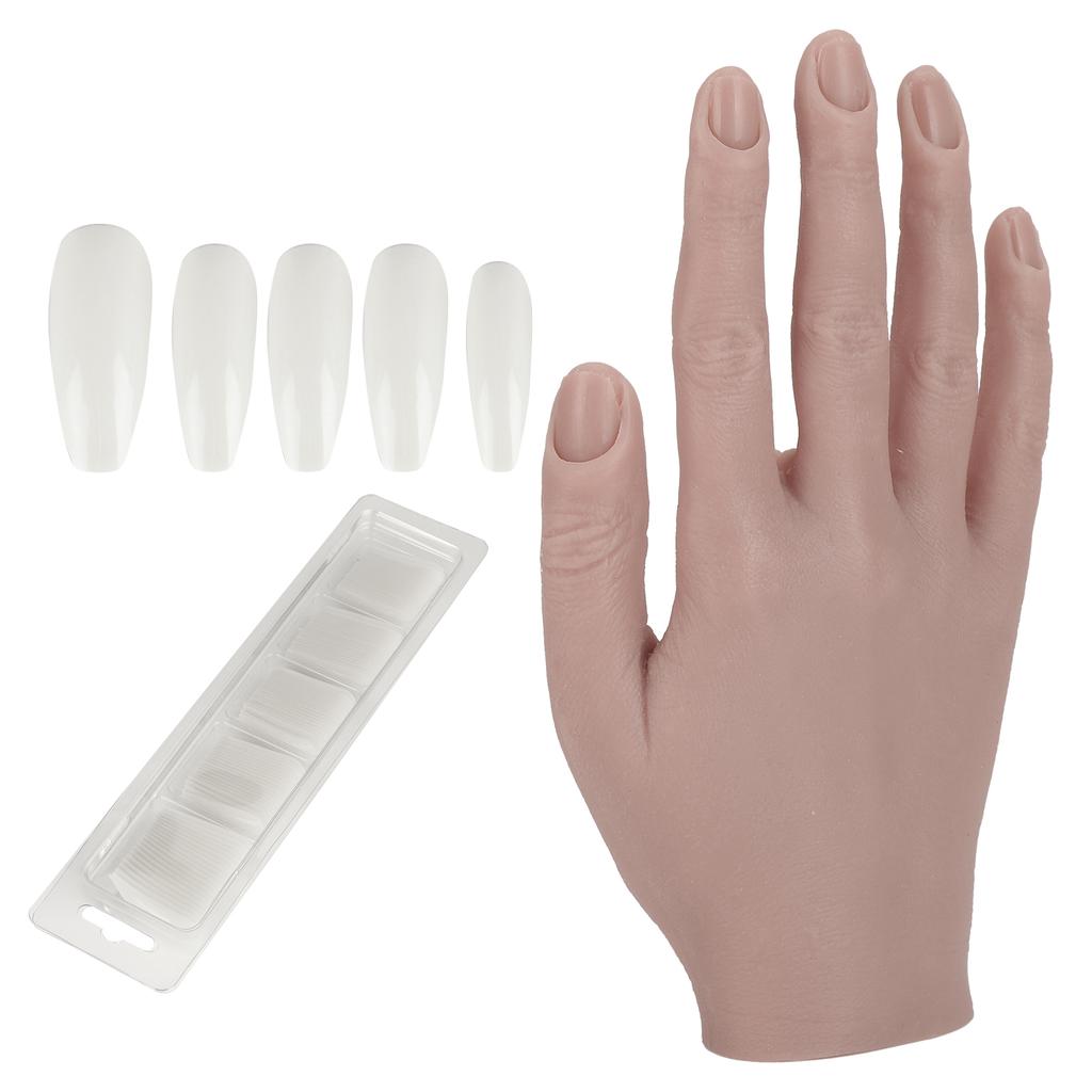 Silicone Nail Training Hand Flexible Joint Nail Art Practice Hand Bendable Mannequin Hands#03