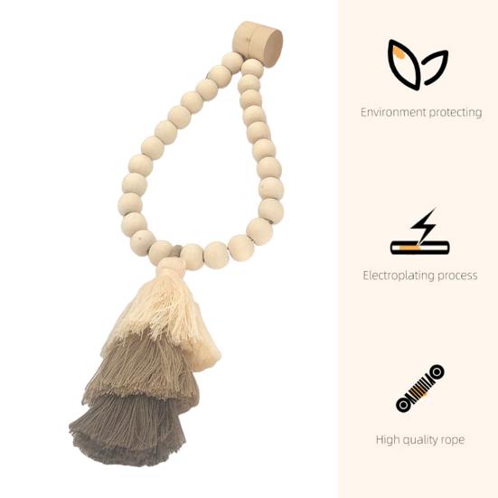 Подхваты для штор Деревянные бусины Сильная магнитная застежка Бахрома Богемный стиль Зажим для штор