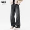 Мужские джинсы Baleno S&K, свободные, прямого кроя, на флисе, Осень/Зима