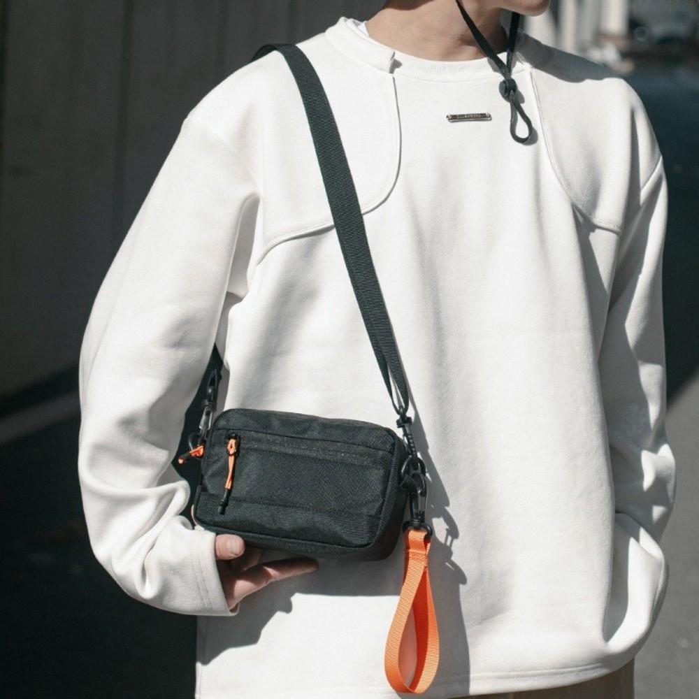 Lightweight Nylon Crossbody Bag Square Messenger Bag Simple Single Shoulder Bag Picnic