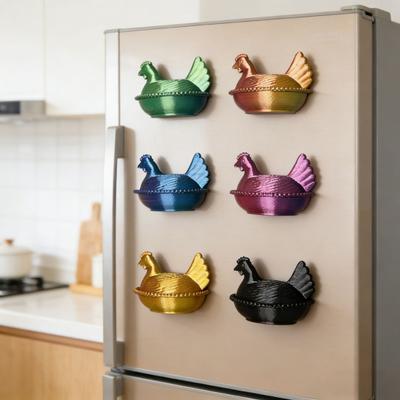 6 шт. 3D-печатные магниты на холодильник в виде куриц, наседка на гнезде, магнит на холодильник, декор для кухонного шкафа, шкафчика в деревенском стиле, доски