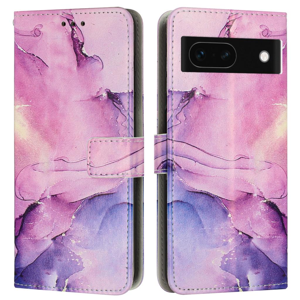 Чехол-подставка для Google Pixel 8a с мраморным узором, кошелек из ПУ кожи, чехол для телефона с ремешком на запястье