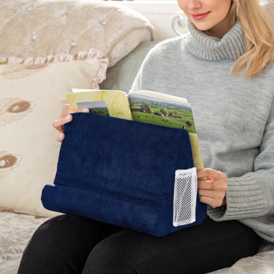 Подушка-держатель для планшета с боковым сетчатым карманом, переносной дорожный офисный стол, кровать, многоугольная подушка для планшета, мягкая подставка для мобильного телефона