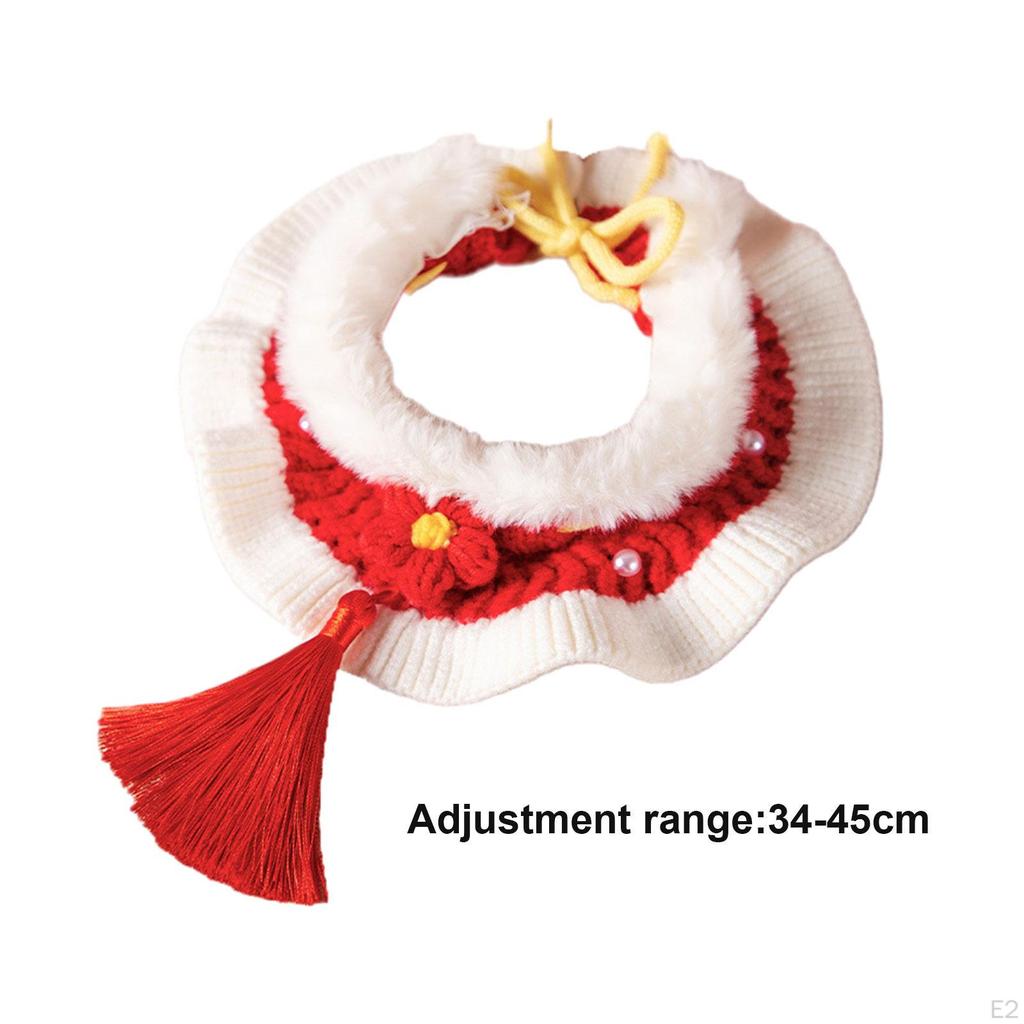 Уютный вязаный ошейник для кошек для празднования Нового года