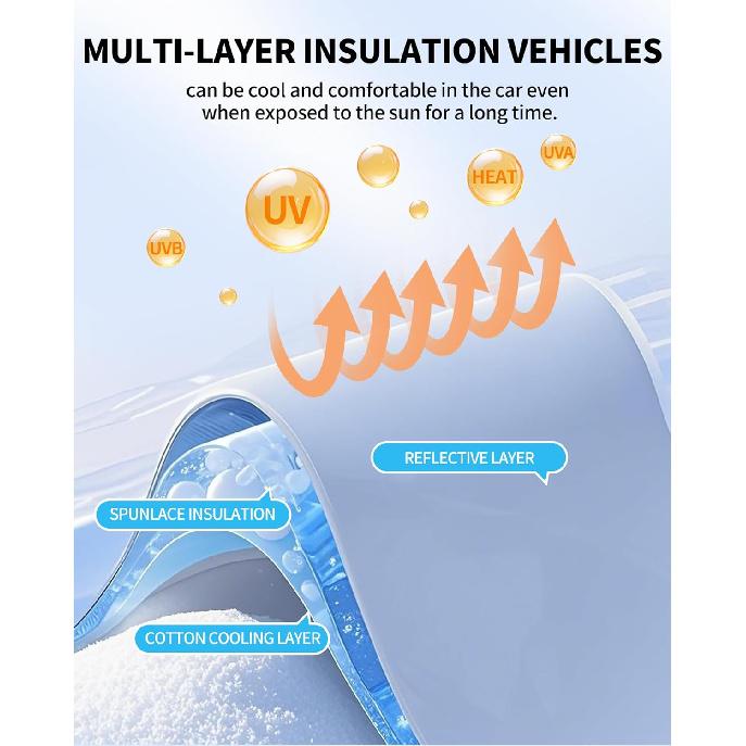 Windshield Snow Cover For Car, Heavy Duty Ice Shield With Magnetic Edges, Waterproof UV Block Sunshade For Winter Frost Protection, Fits Most Sedans