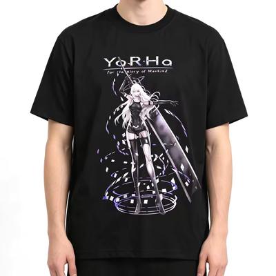Летняя горячая распродажа NieR Automata 2B Японский аниме футболка унисекс хип-хоп уличная одежда футболка Y2K готическая хлопковая оверсайз футболки