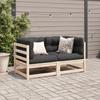 2 Piece Garden Sofa Set with Cushions Solid Pine Wood