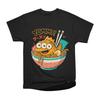 Мужские повседневные рубашки с коротким рукавом YUMMY NOODLE CREATURE Черные футболки Оверсайз футболки
