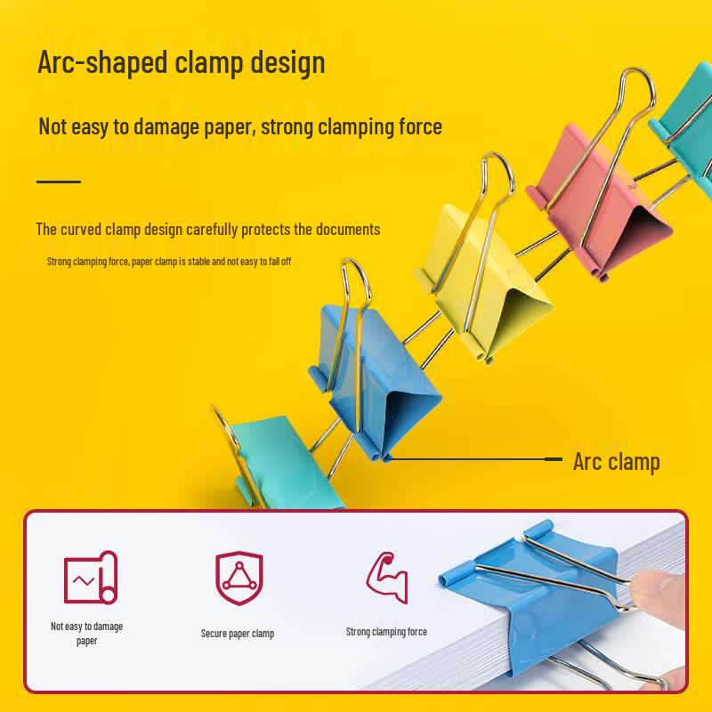 Deli 8551ES 50mm Colorful Binder Clips (12-pack)