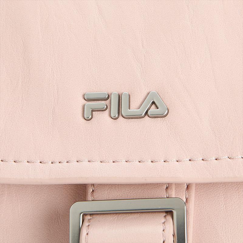 FILA White Fashion Versatile PU Combined Leather Backpack Women backpack Rose-Smoke-Pink F13W633166FPK
