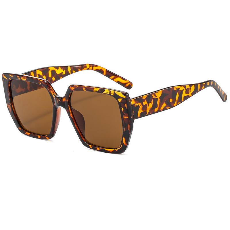 Retro personalized sunglasses women's new trendy Internet celebrities street photo styling glasses big face leopard print sunglasses