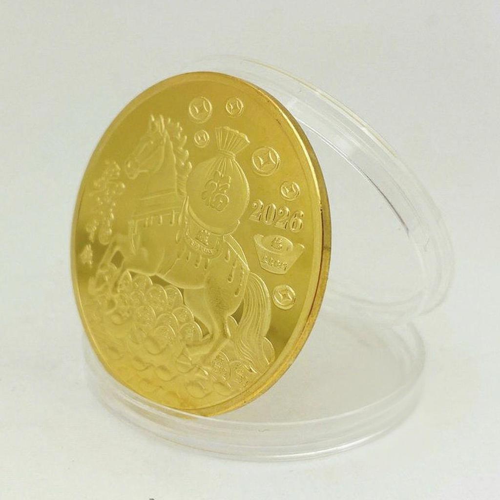 Коллекционная монета Выиграй успех немедленно Монета 2026 год Год Лошади Коллекция Дисплей Для Женщин Детей Домашний Декор Коллекционер